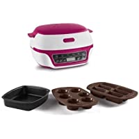 TEFAL - Robot para hornear y repostería- para muffins- con 3 moldes- batidor y espátula incluidos- 5 programas Rosa - 3…